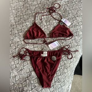 Forever 21 Bikini Set Size Small Burgundy